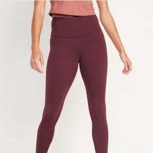 Old Navy Active Women's Size Large Go Dry High Rise Leggings Burgundy